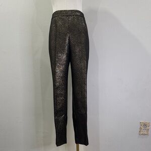 NWT Kasper Black & Gold Metallic Dress Pants | Size 6 Petite